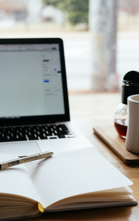 Laptop on desk