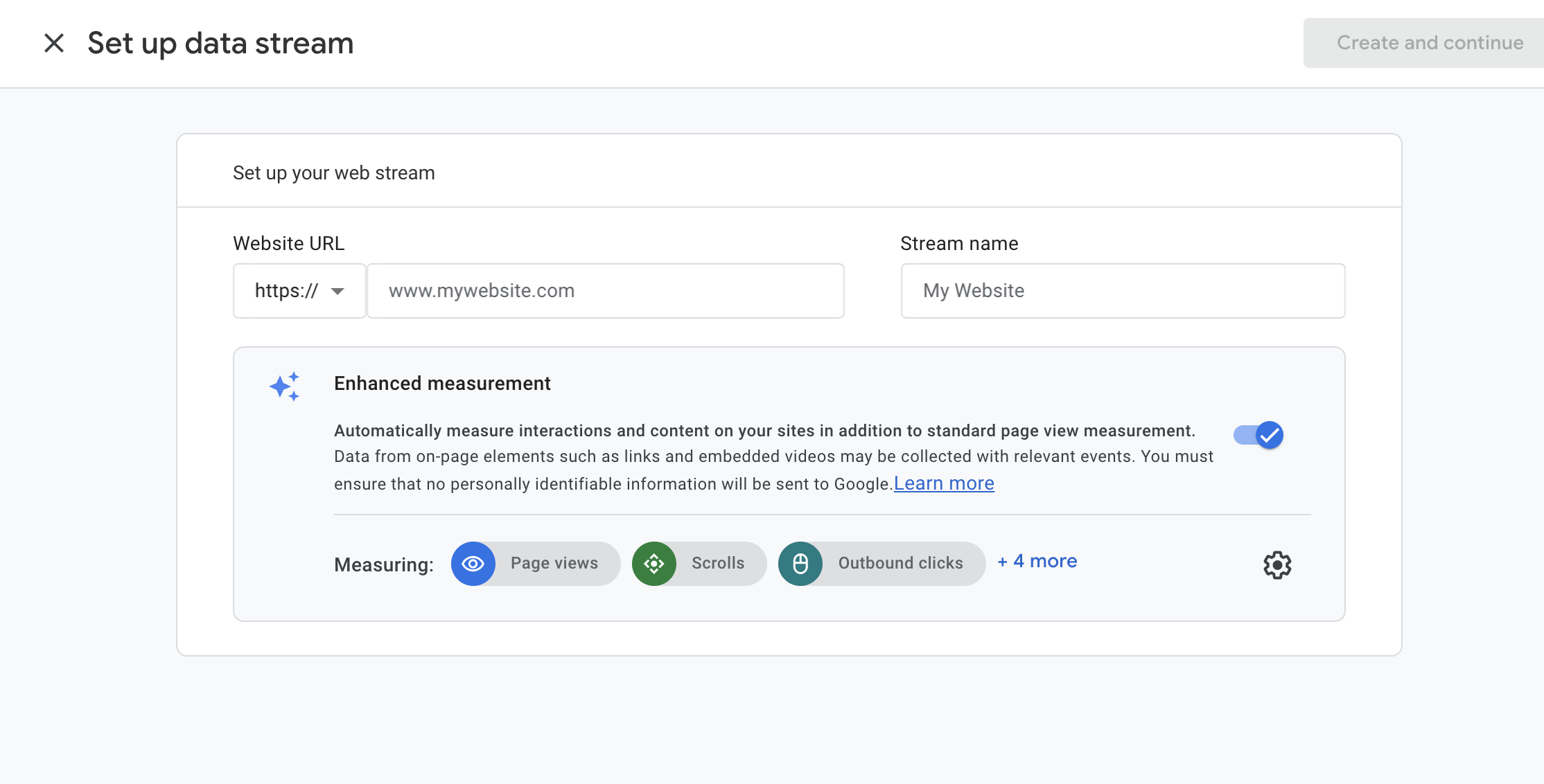 Cropped screenshot of Google Analytics